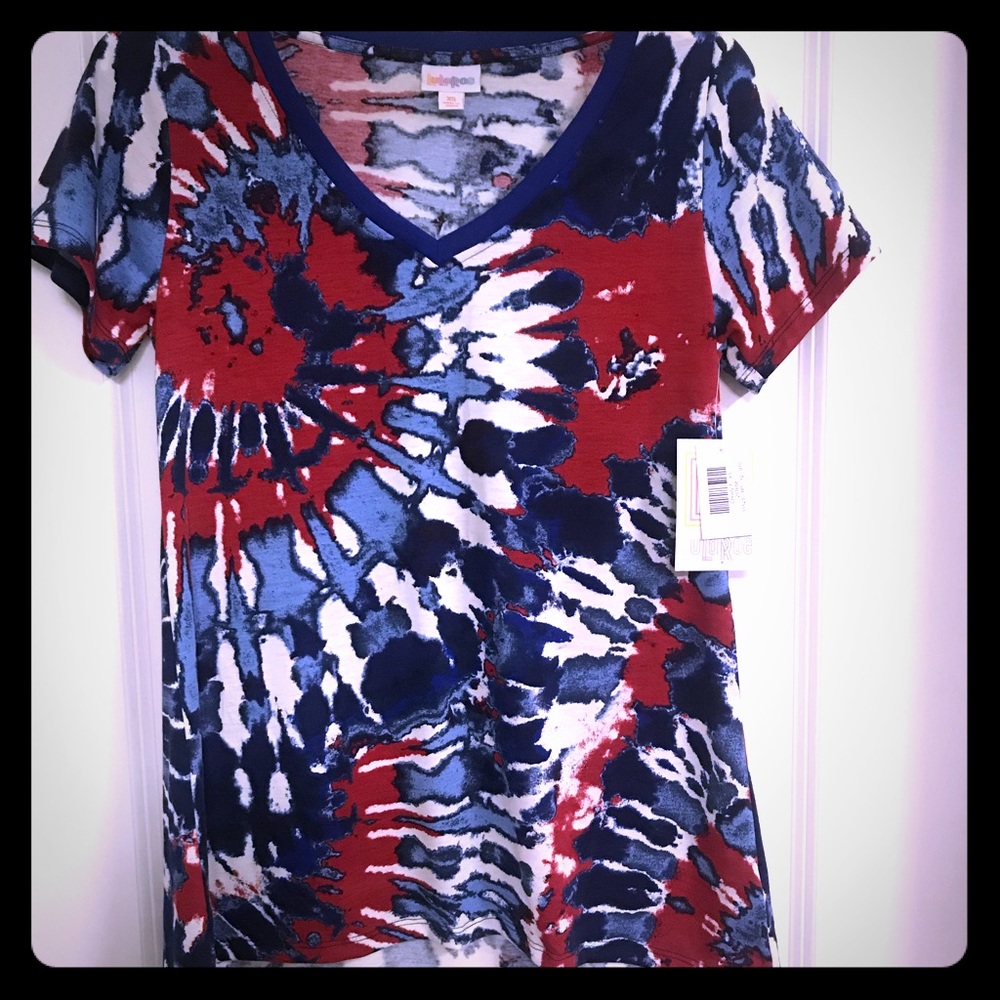 Lularoe Christy T XS tie-dye Americana v-neck New!